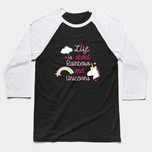 UNICORNS AND RAINBOWS Baseball T-Shirt